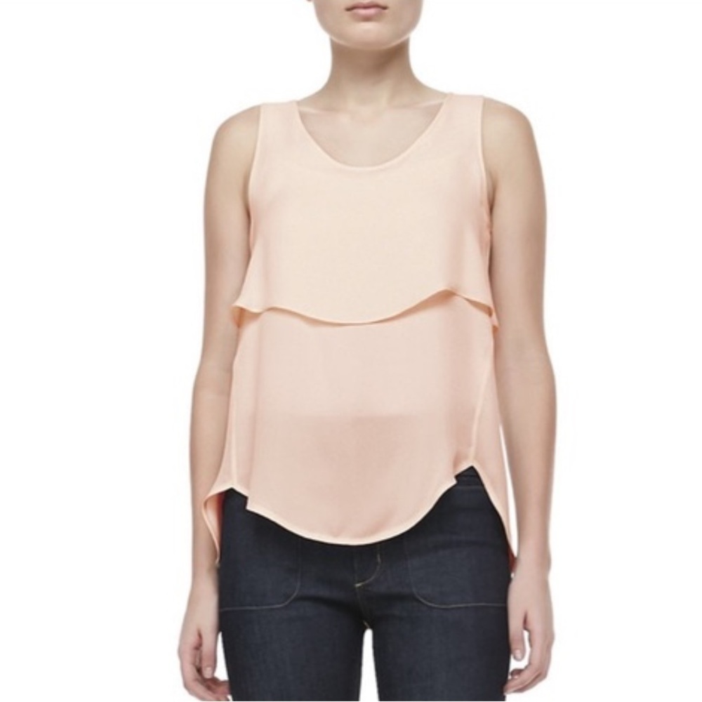 Theory Alpala Silk Layered Tank Top